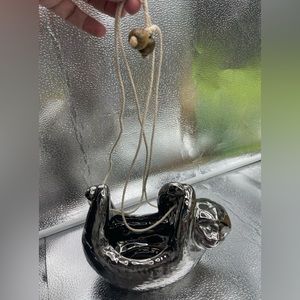 Gold Ceramic Sloth Planter